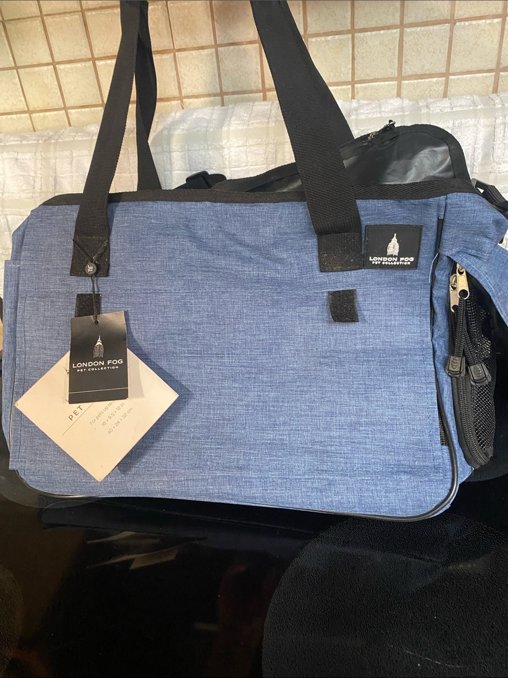 London Fog Blue Pet Carrier / up to 25lbs Brand New